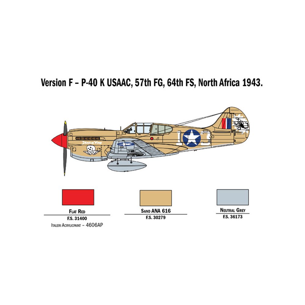 ITALERI 1/48 P-40 E/K KITTYHAWK WITH AUS. DECALS