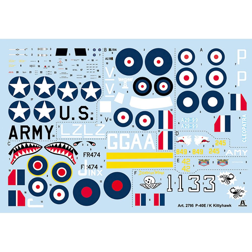 ITALERI 1/48 P-40 E/K KITTYHAWK WITH AUS. DECALS