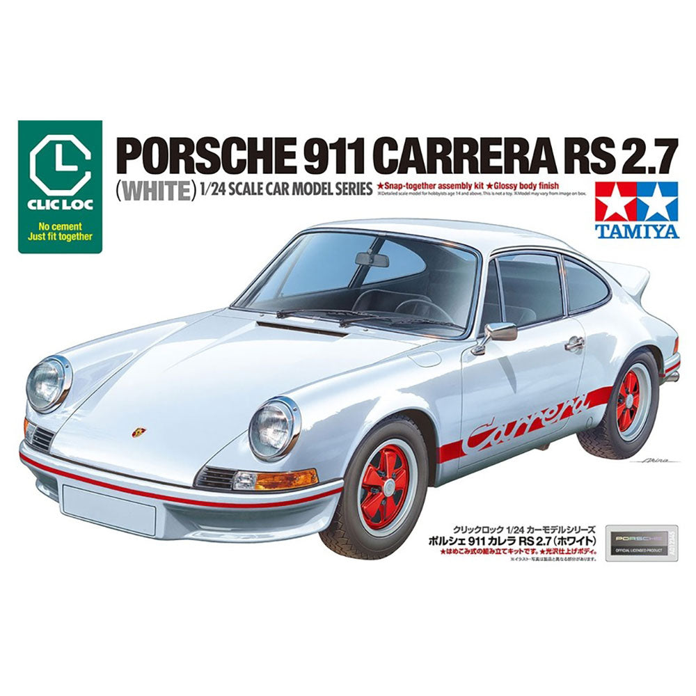 TAMIYA 1/24 CLIC LOC PORSCHE 911 CARRERA RS 2.7 (WHITE)
