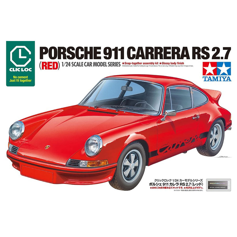 TAMIYA 1/24 CLIC LOC PORSCHE 911 CARRERA RS 2.7 (RED)