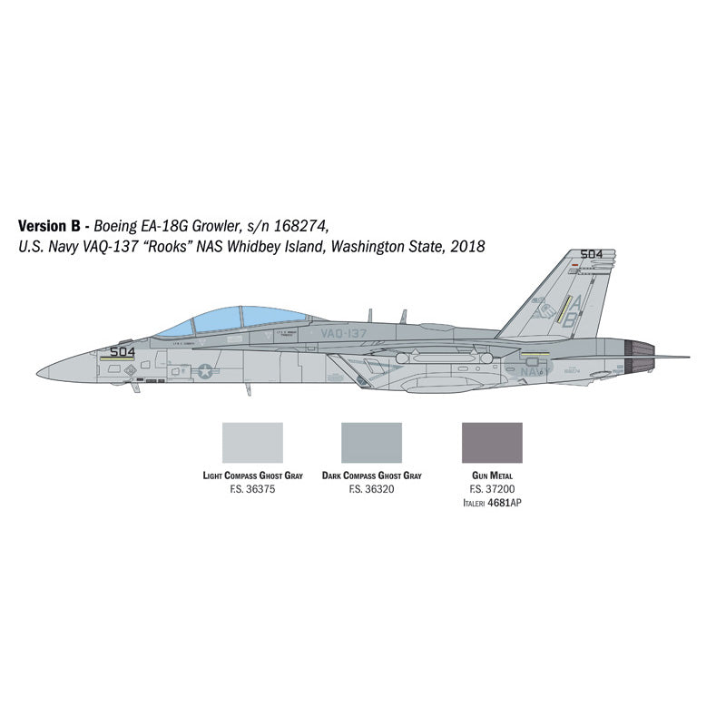 ITALERI 1/48 E/A-18G GROWLER WITH AUS. DECALS