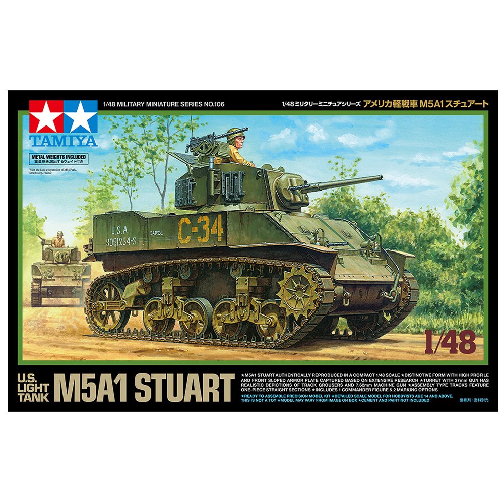 TAMIYA 1/48 M5A1 STUART U.S. LIGHT TANK