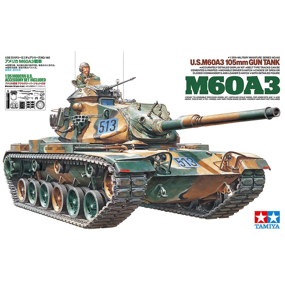TAMIYA 1/35 U.S. M60A3 105MM GUN TANK