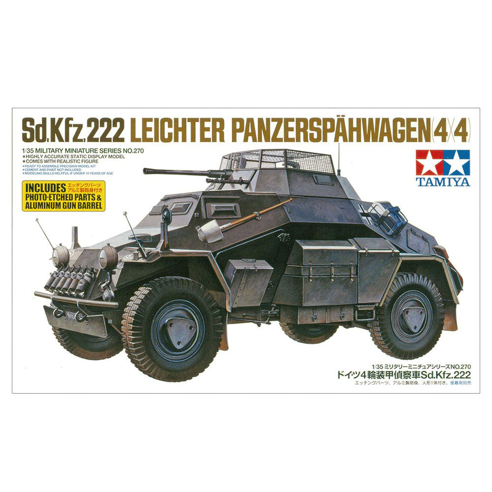 TAMIYA 1/35 SD.KFZ.222 LEICHTER PANZERSPAHWAGEN 4X4 W/PHOTO ETCHED PARTS