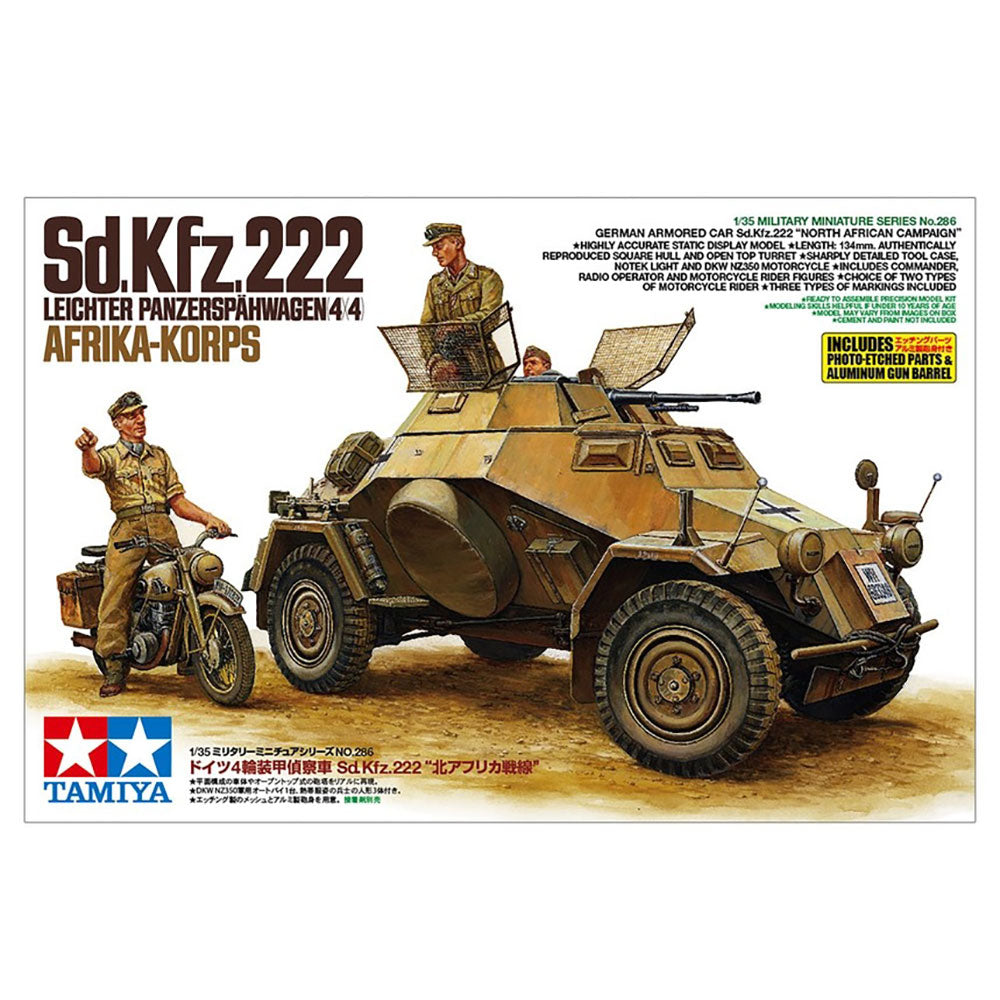 TAMIYA 1/35 SD.KFZ. 222 LEICHTER PANZERSPAHWAGEN 4X4 AFRIKA-KORPS