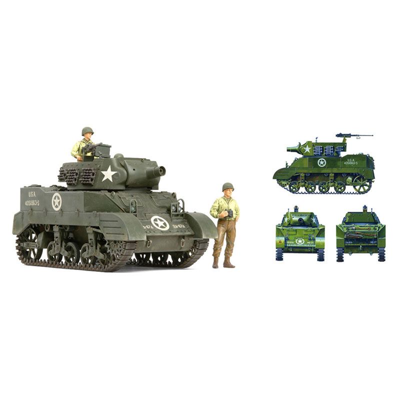 TAMIYA 1/35 U.S. HOWITZER MOTOR CARRIAGE M8 "AWAITING ORDERS" SET