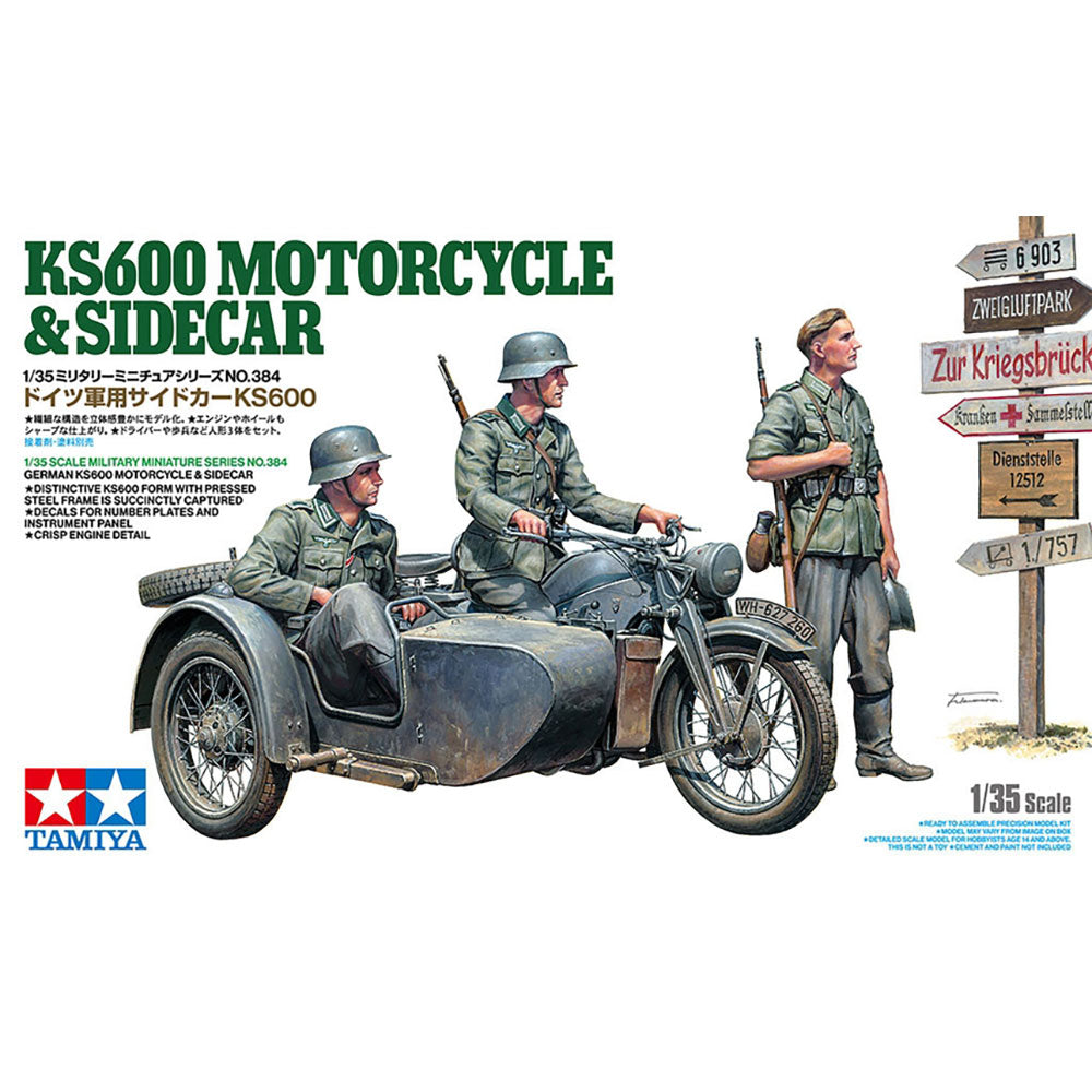 TAMIYA 1/35 GERMAN KS600 MOTORCYCLE AND SIDECAR