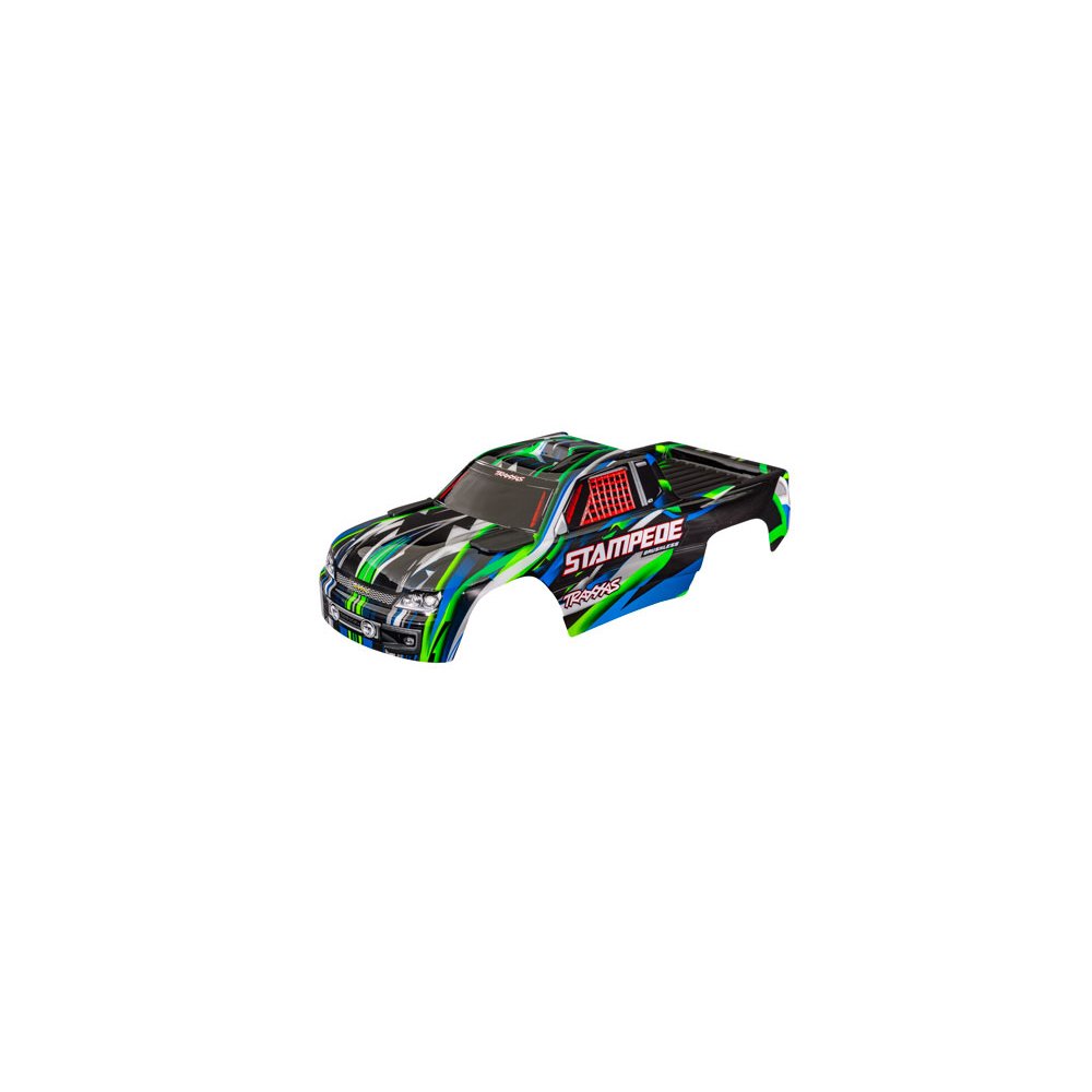 TRAXXAS BODY STAMPEDE GRN CLIPLESS
