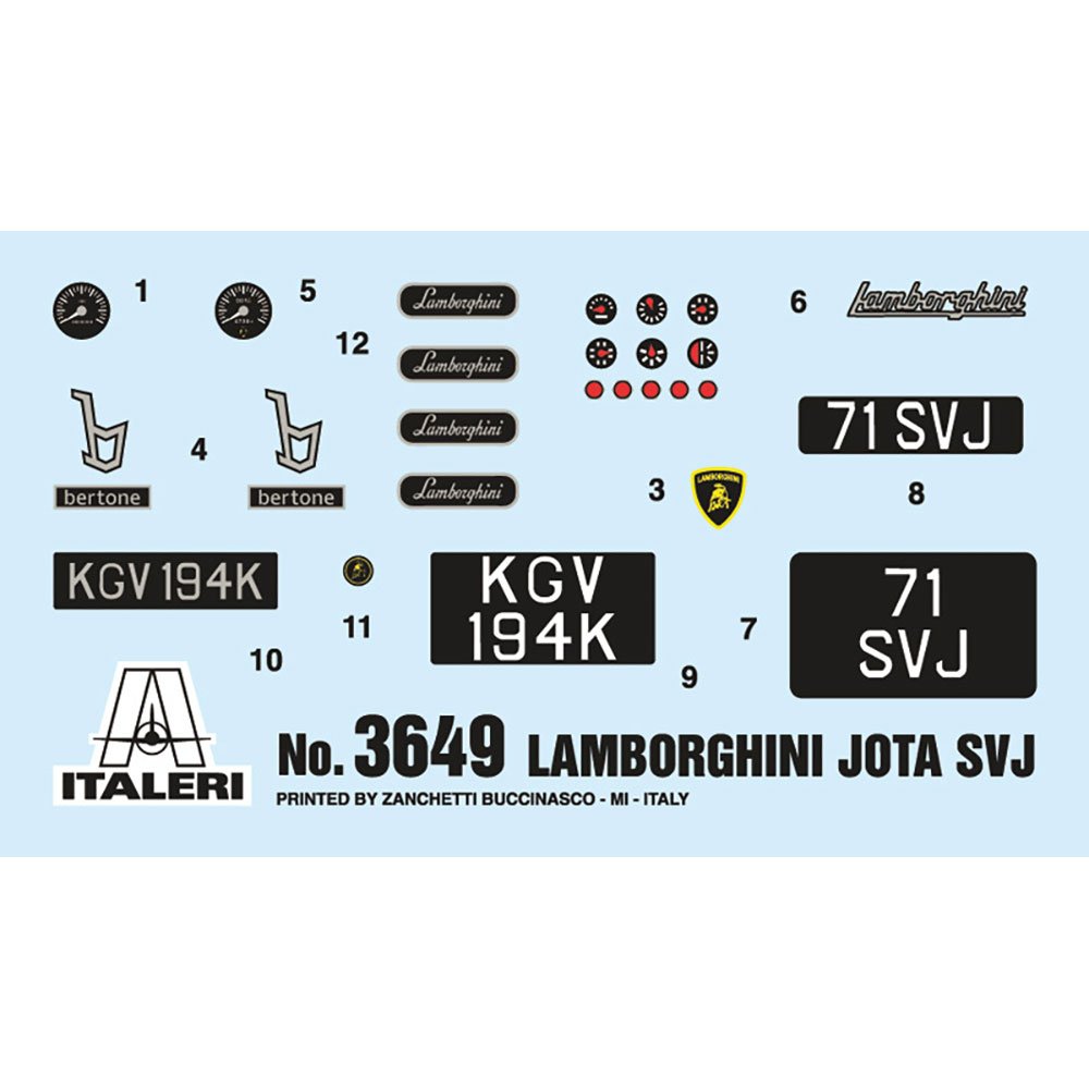 ITALERI 1/24 LAMBORGHINI MIURA JOTA SV J