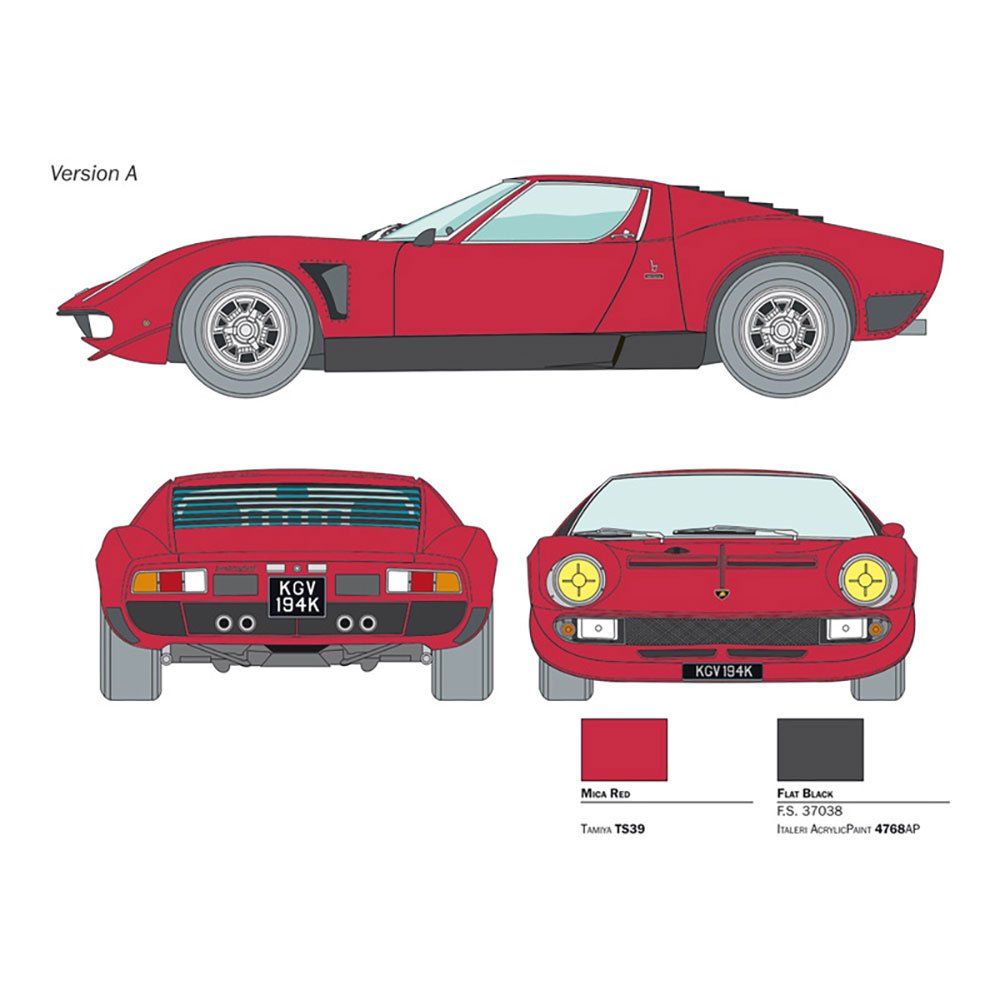 ITALERI 1/24 LAMBORGHINI MIURA JOTA SV J