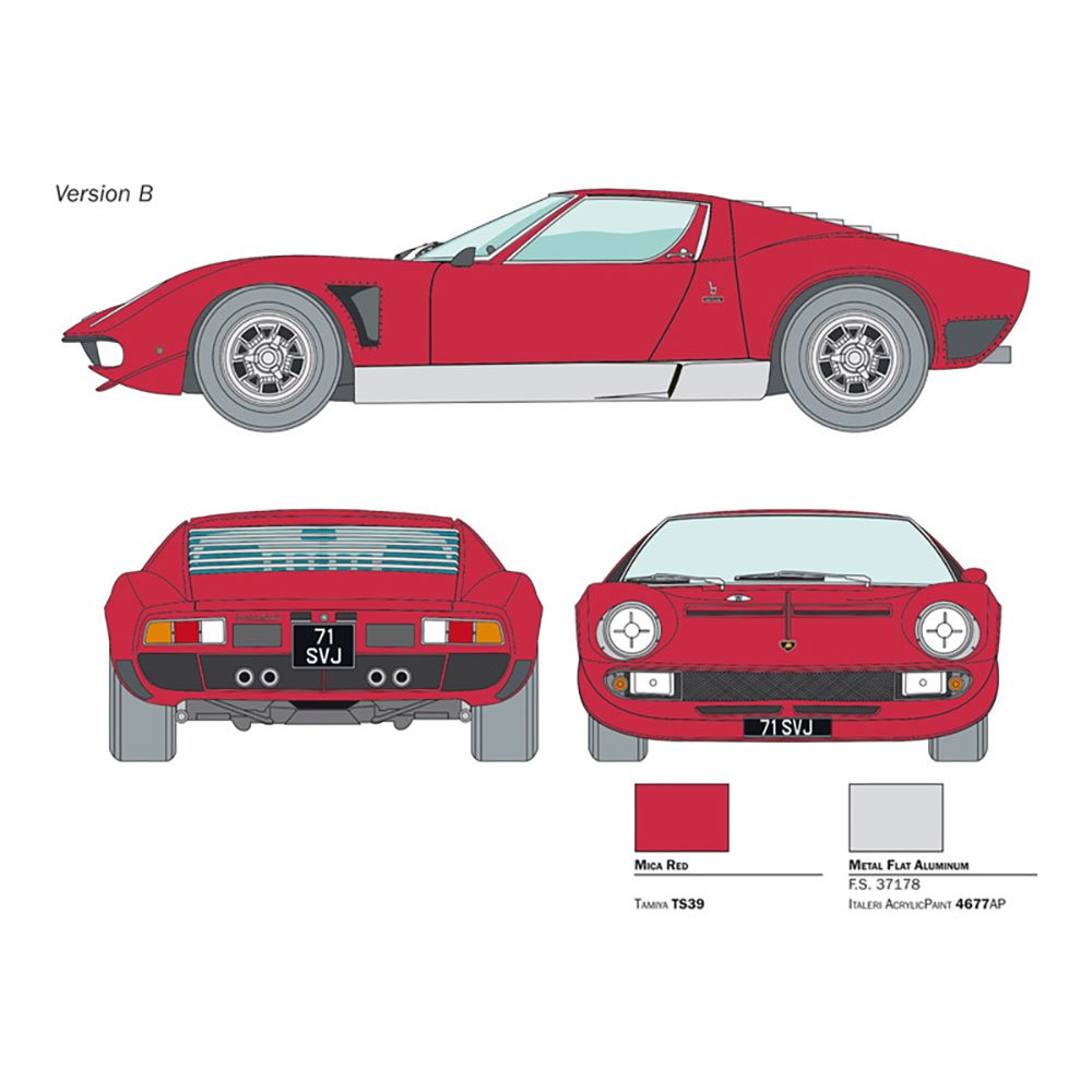 ITALERI 1/24 LAMBORGHINI MIURA JOTA SV J