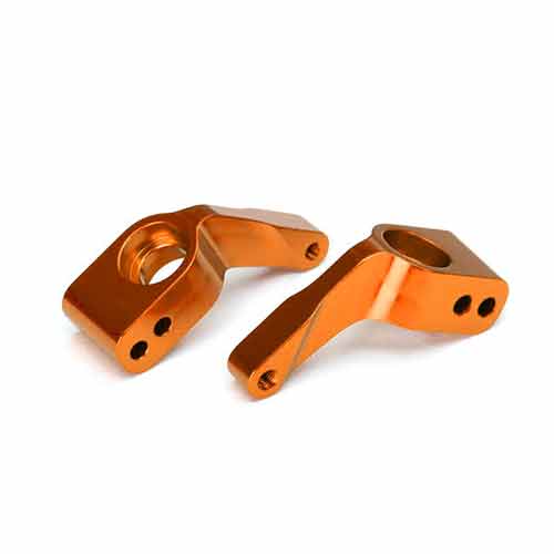 TRAXXAS STUB AXLE CARRIERS RUSTLER/STAMPEDE/BANDIT (2) 6061-T6 ALUM(ORNG-ANOD)