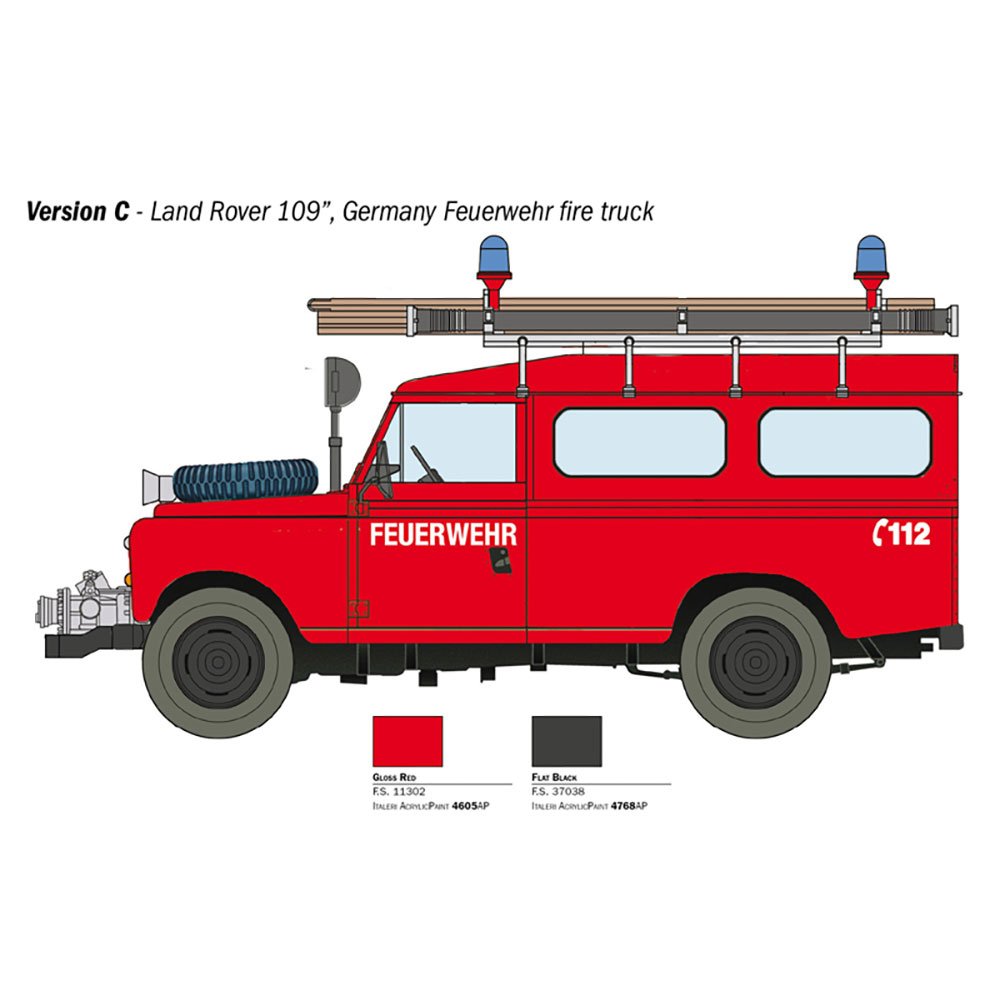 ITALERI 1/24 LAND ROVER FIRE TRUCK