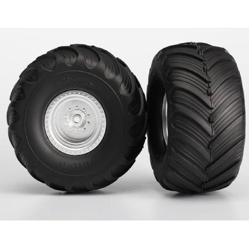TRAXXAS TYRES AND WHEELS ASSY GLUED