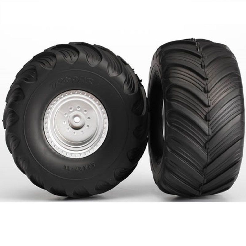 TRAXXAS TYRES AND WHEELS ASSY GLUED