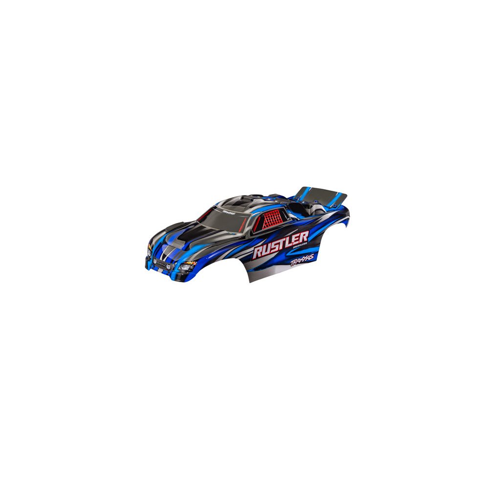 TRAXXAS BODY RUSTLER BLUE CLIPLESS