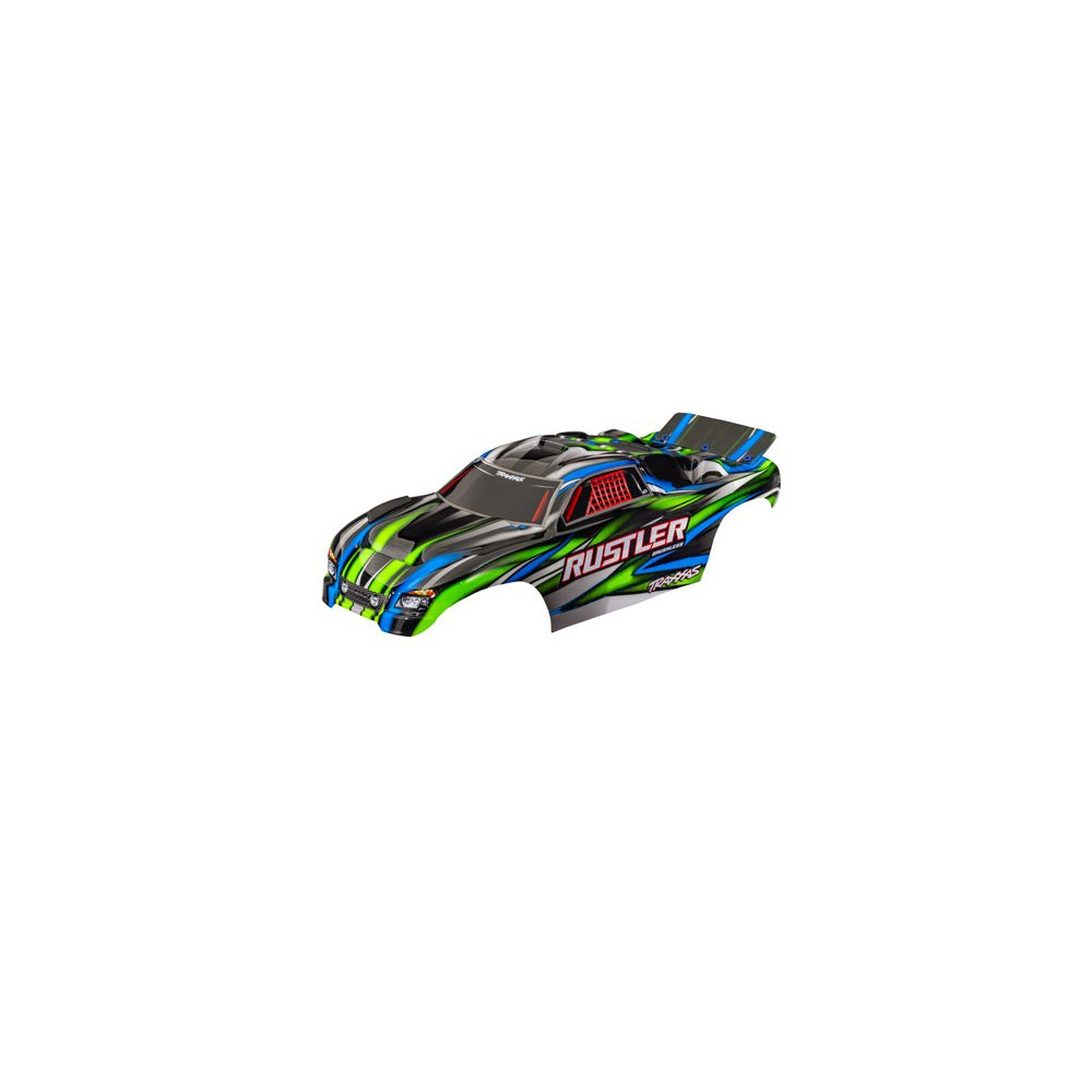 TRAXXAS BODY RUSTLER GRN CLIPLESS