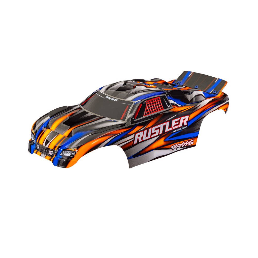 TRAXXAS BODY RUSTLER ORNG CLIPLESS