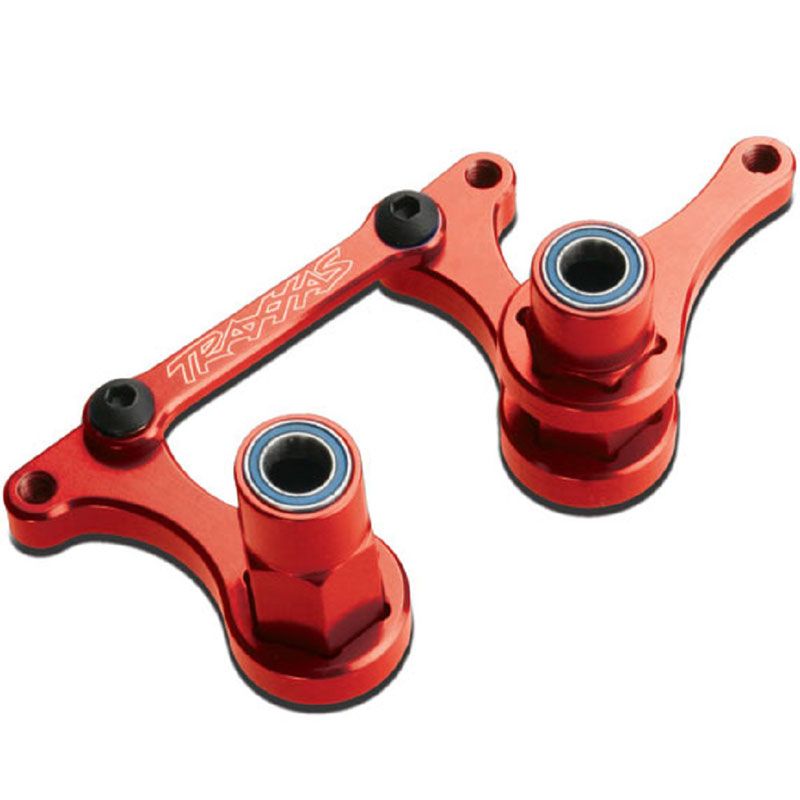 TRAXXAS STEERING BELL CRANKS RED ALUM