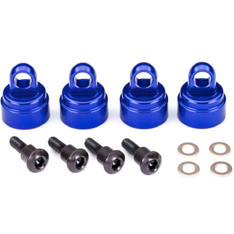 TRAXXAS ALUM SHOCK CAPS BLUE ANODIZED