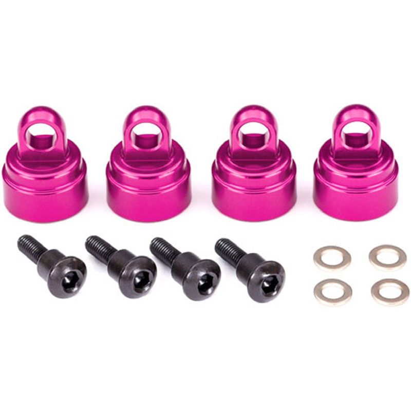 TRAXXAS SHOCK CAPS ALUMIN PINK-ANOD (4)