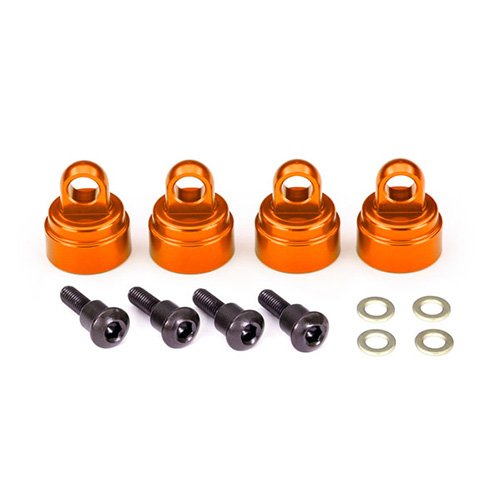 TRAXXAS SHOCK CAPS ALUMINUM ORANGE ANODIZED