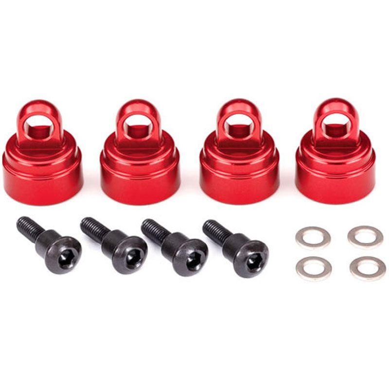TRAXXAS ALUM SHOCK CAPS RED ANODIZED