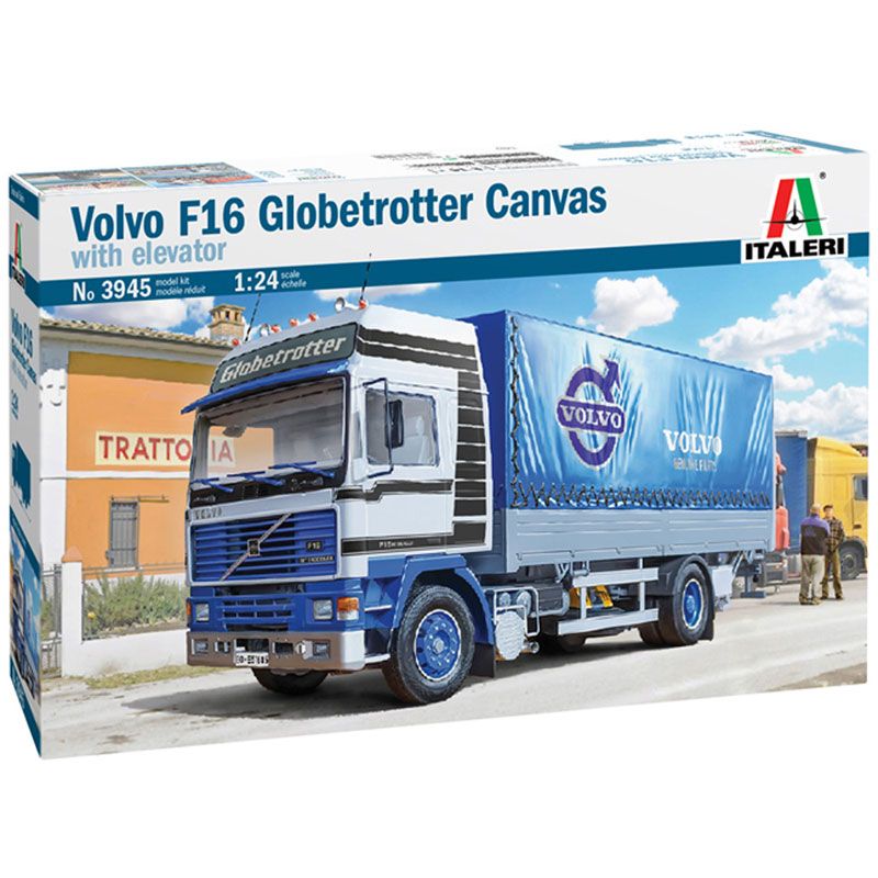 ITALERI 1/24 VOLVO F16 GLOBETROTTER CANVAS TRUCK WITH ELEVATOR
