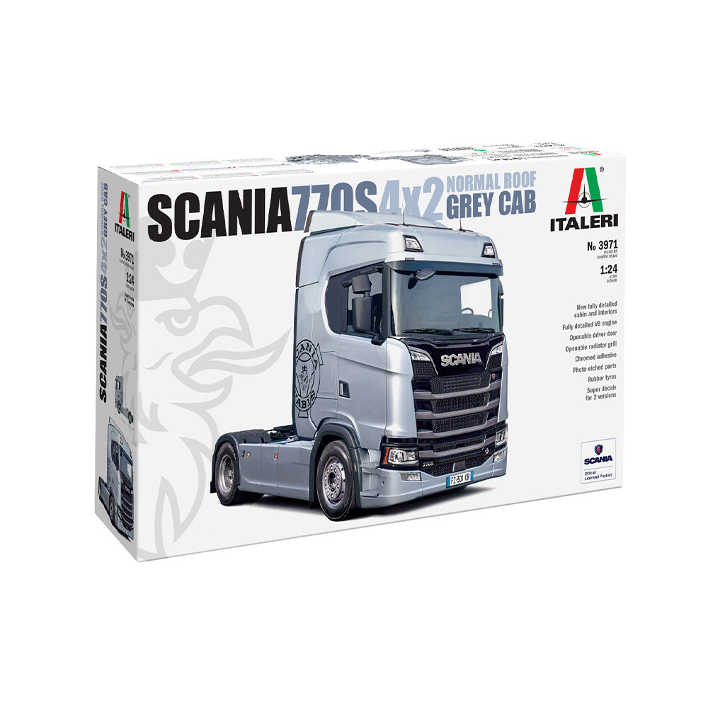ITALERI 1/24 SCANIA S770 4X2 NORMAL ROOF "GREY CAB"