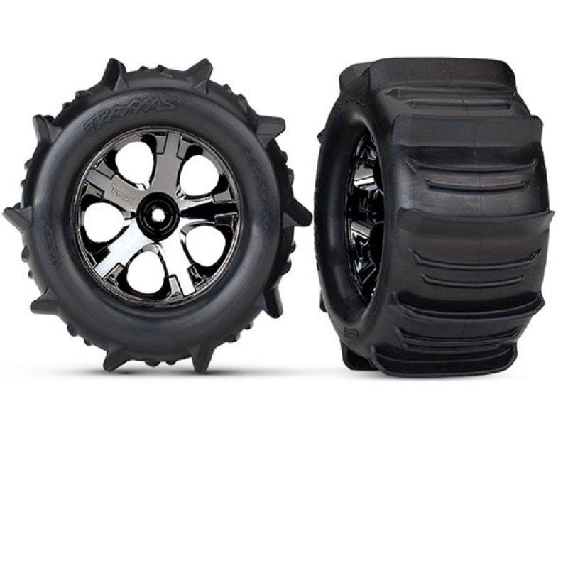 TRAXXAS TIRES & WHEELS ASS. 2.8' ALL STAR BLK CHROME