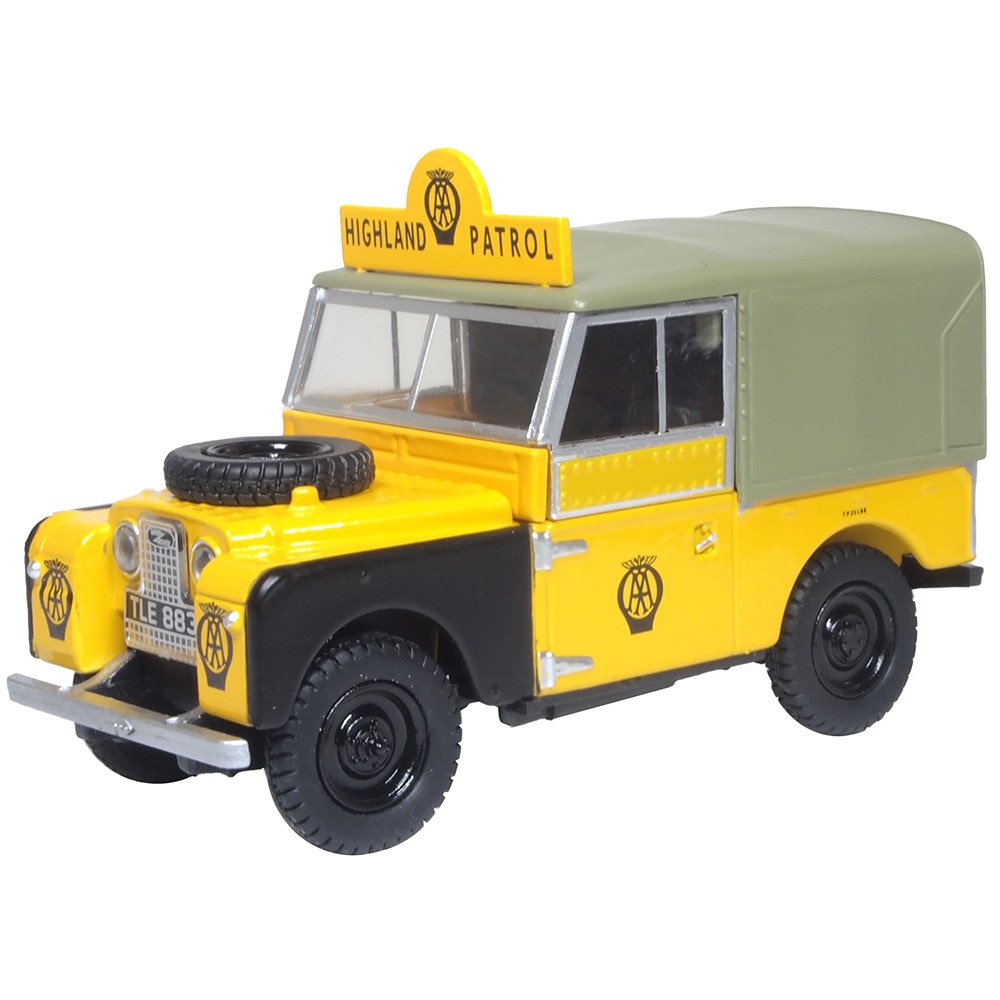 OXFORD 1/43 LAND ROVER SERIES 88" CANVAS - AA HIGHLAND PATROL