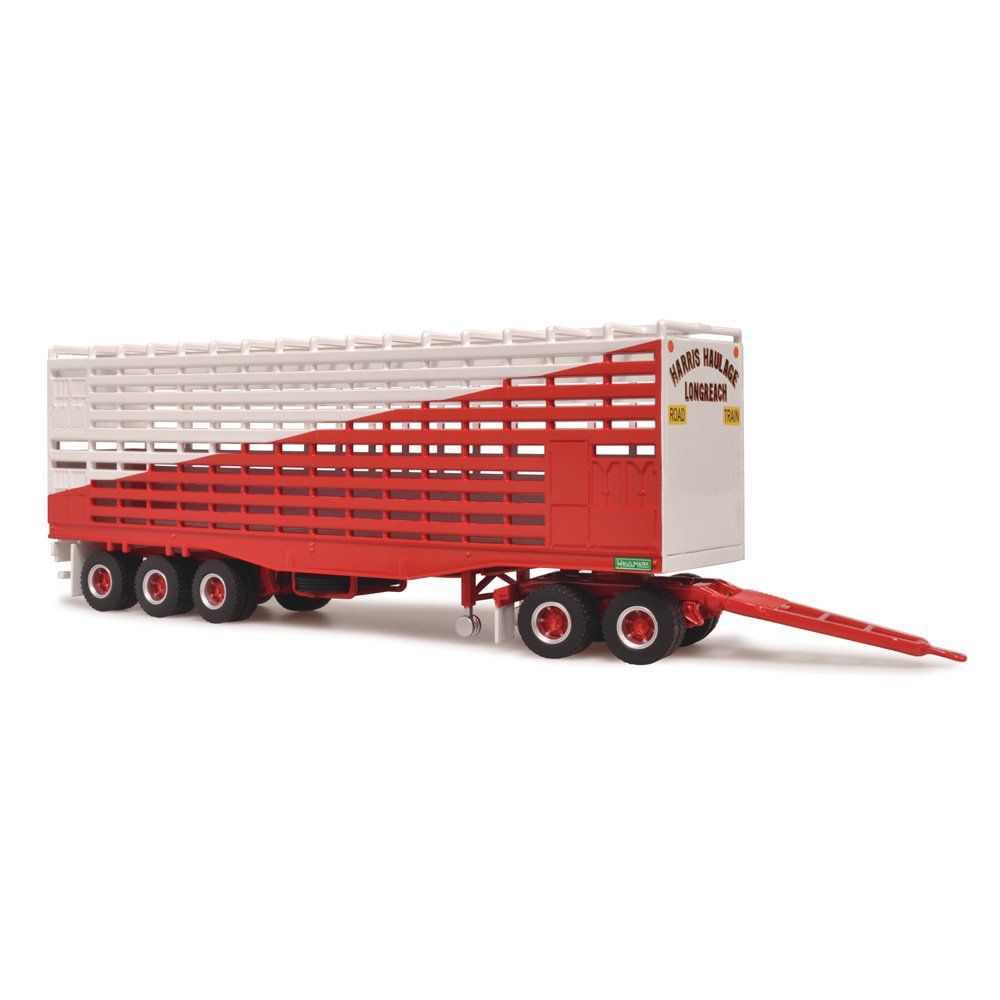 HIGHWAY REPLICAS 1/64 LIVESTOCK TRAILER - HARRIS HAULAGE