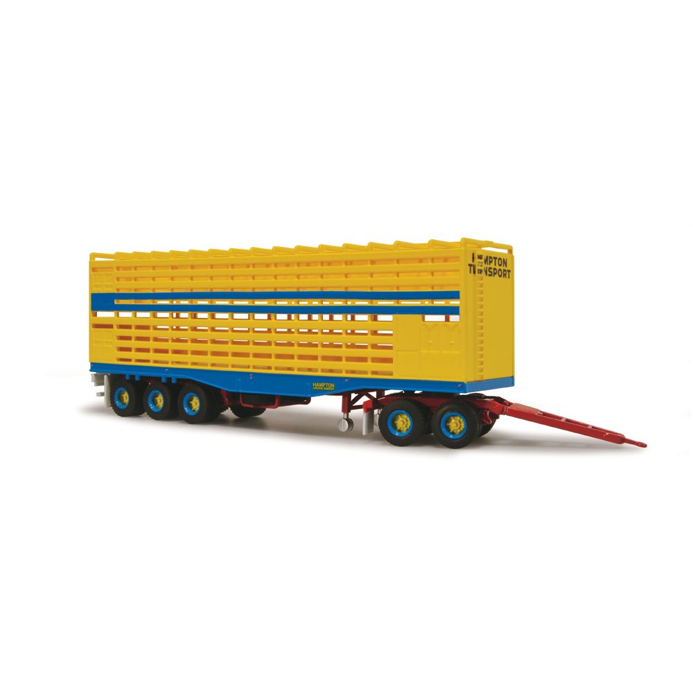 HIGHWAY REPLICAS 1/64 LIVESTOCK TRAILER & DOLLY - HAMPTON