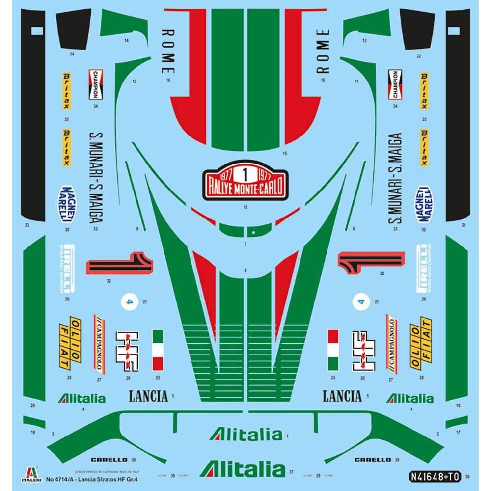 ITALERI 1/12 LANCIA STRATOS HF GR.4 MONTE CARLO RALLY 1977