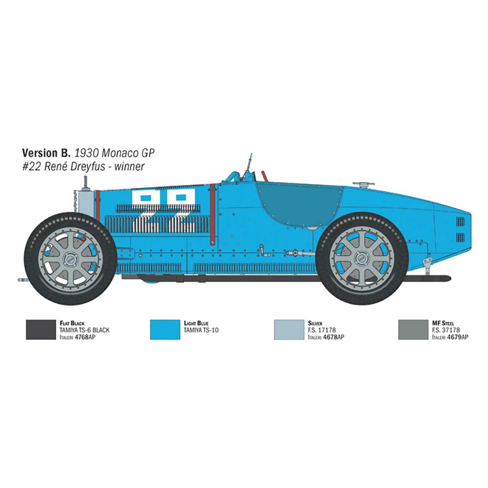 ITALERI 1/12 BUGATTI TYPE 35B - TARGA FLORIO 1928/MONACO GP 1930