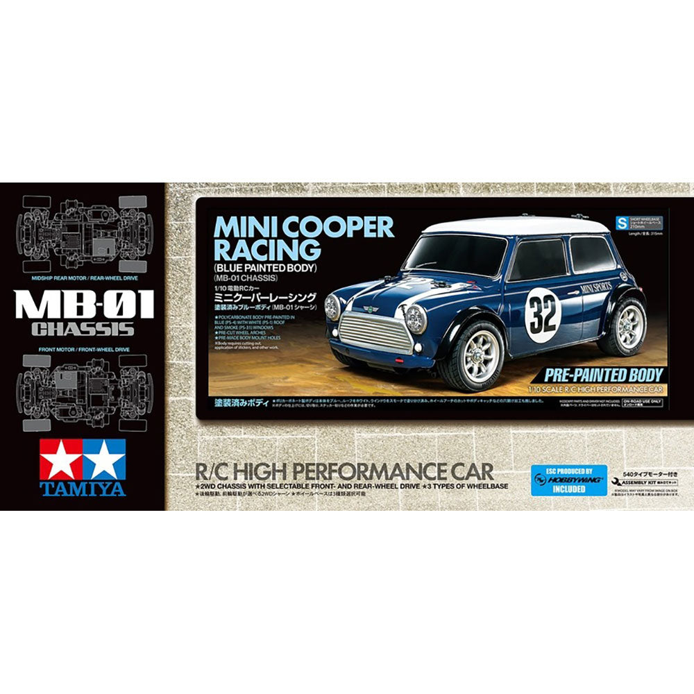 TAMIYA RC 1/10 MINI COOPER RACING (MB-01) BLUE PAINTED BODY - LIMITED EDITION