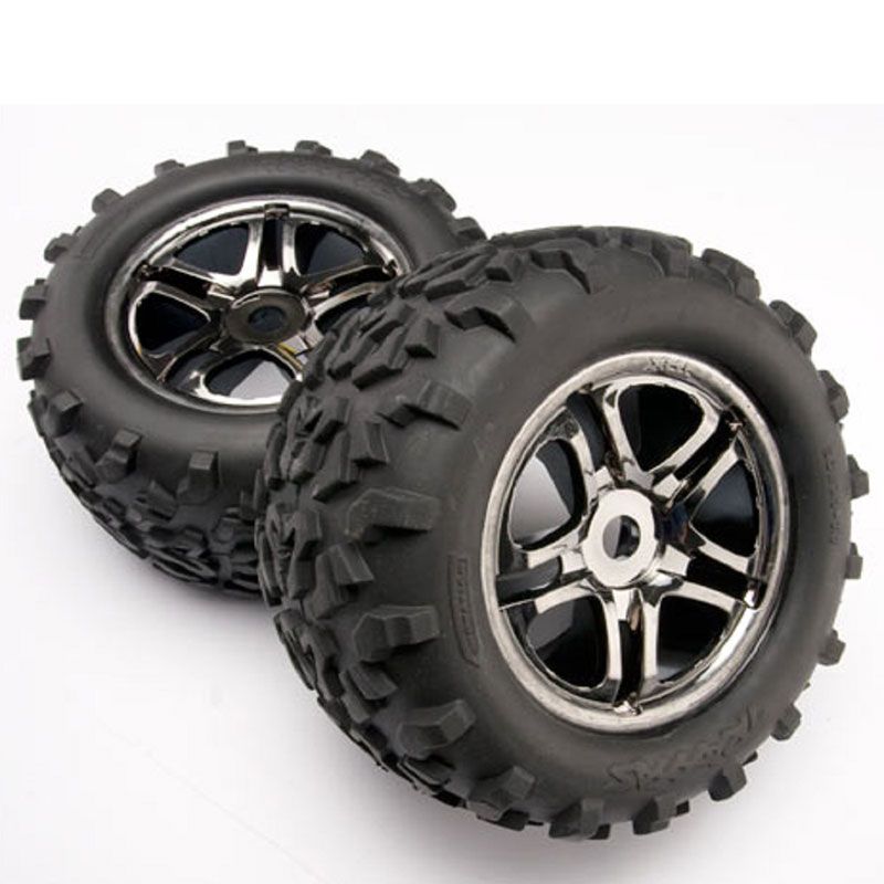 TRAXXAS WHEELS AND TYRES ASSY FOR BRUSHLESS EMAXX