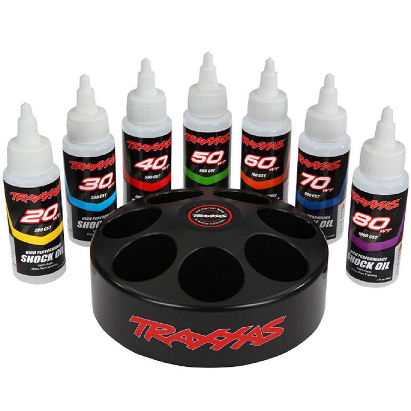 TRAXXAS SHOCK OIL SET WITH SPINNING CAROUSEL RACK
