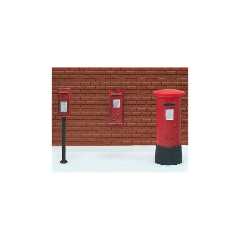 PECO/MODELSCENE POST BOXES (6 ASSORTED)
