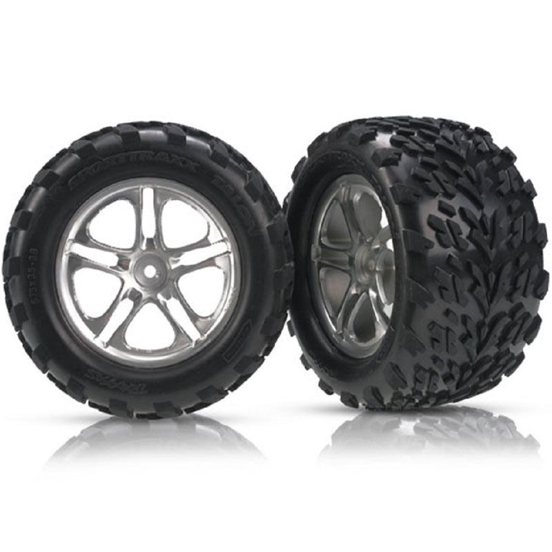 TRAXXAS TYRES AND WHEELS ASSY GLUED