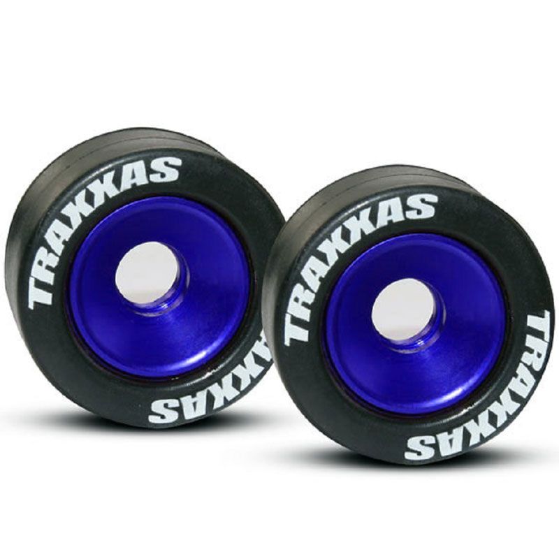 TRAXXAS  RUBBER TYRES BLUE ANODIZED
