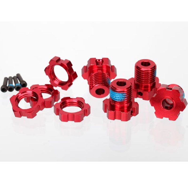 TRAXXAS WHEELS HUBS SPLINED 17MM RED