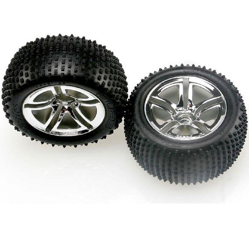 TRAXXAS TYRES & WHEELS ASSEMBLES (REAR GLUED)