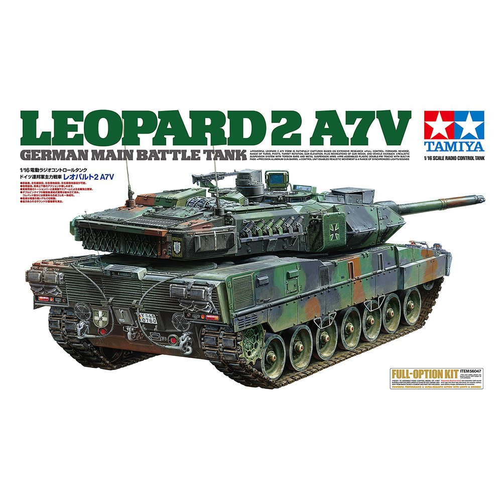 TAMIYA RC 1/16 LEOPARD 2 A7V  FULL OPTION KIT
