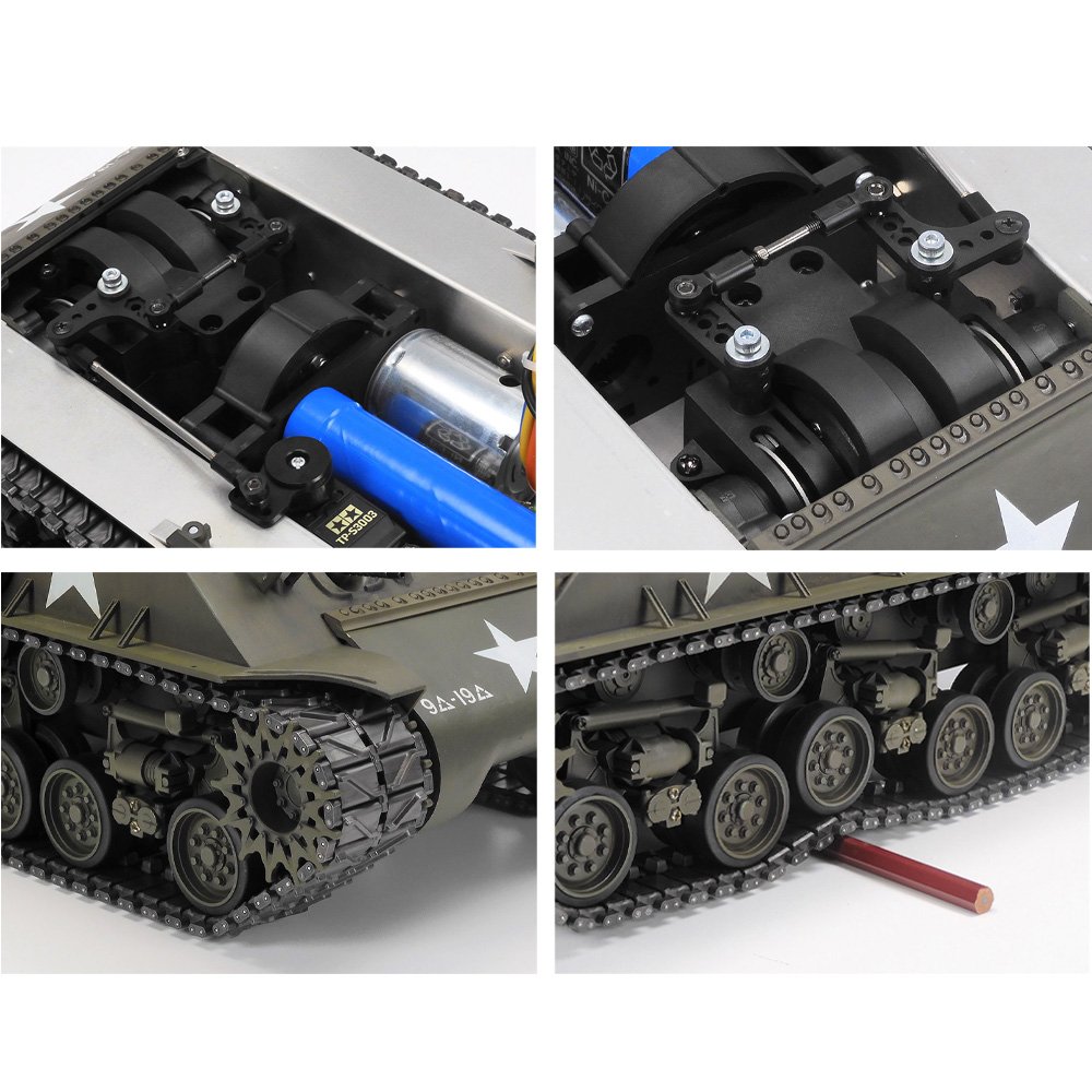 TAMIYA RC 1/16 M4 SHERMAN 105MM HOWITZER - MECHANICAL STEERING SYSTEM