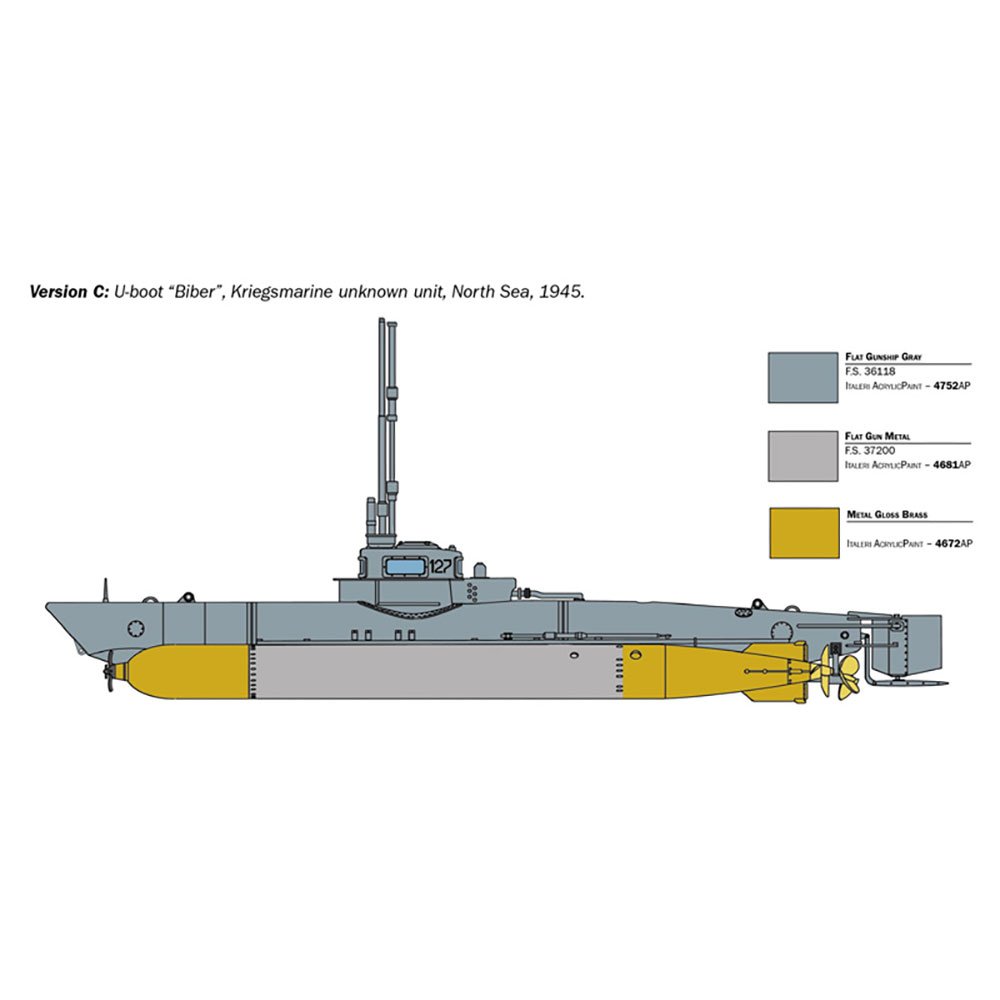 ITALERI 1/35 U-BOOT “BIBER” MIDGET SUBMARINE