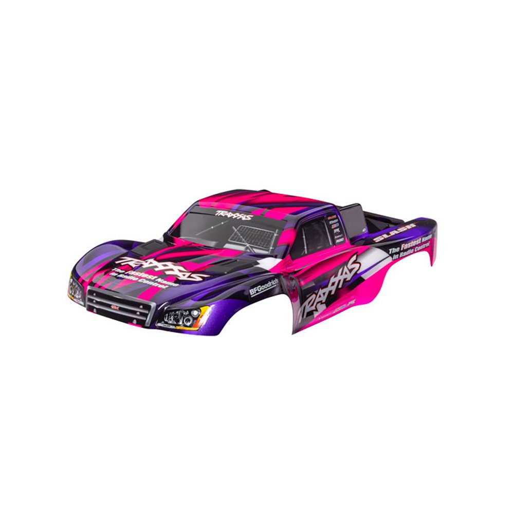 TRAXXAS BODY SLASH 2WD PINK/PRPL CLIPLESS