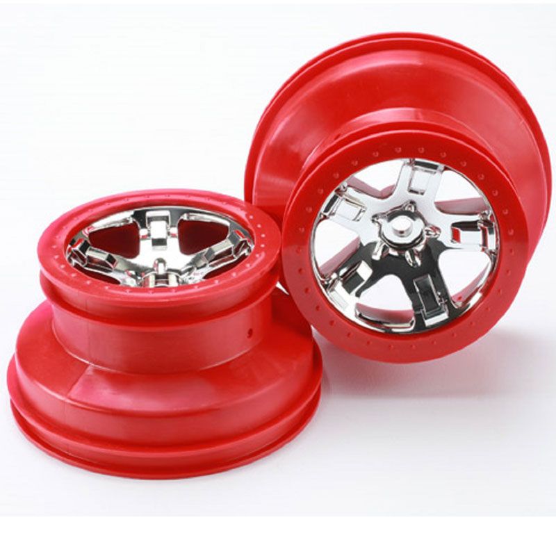 TRAXXAS  FRONT/REAR RED CHROME B/LOCK