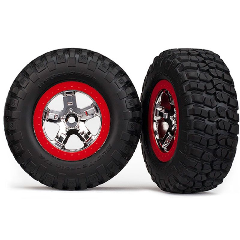 TRAXXAS TIRES & WHEELS ASS GLUED(2) (2WD FRONT)