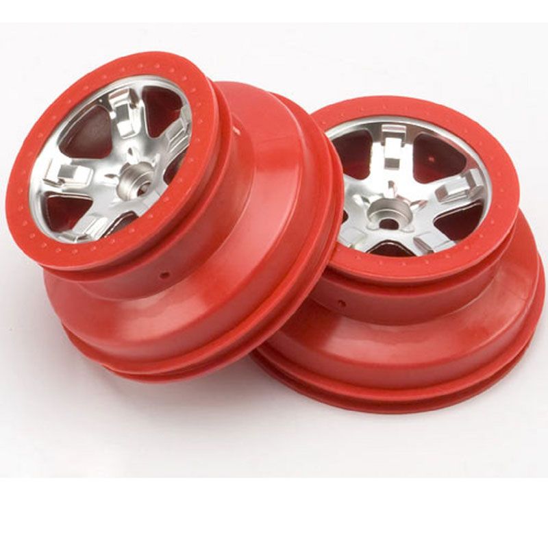 TRAXXAS WHEELS SCT SATIN CHROME RED